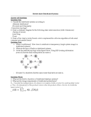 MCQ - MSQ Questions - MCQ distributed systems sheet In distributed ...