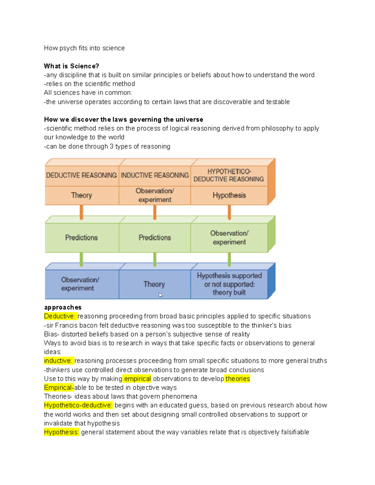 Psych Chapter 2 - Lecture Notes 3 - How Psych Fits Into Science What Is ...