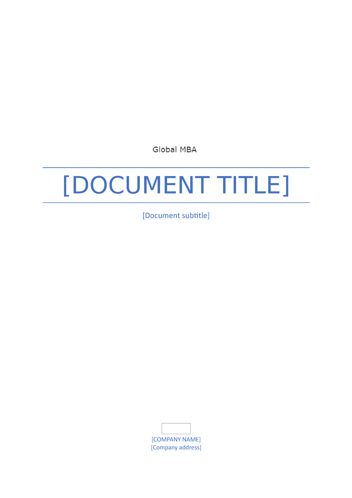 Coursework Template - [DOCUMENT TITLE] [Document subtitle] [Company ...