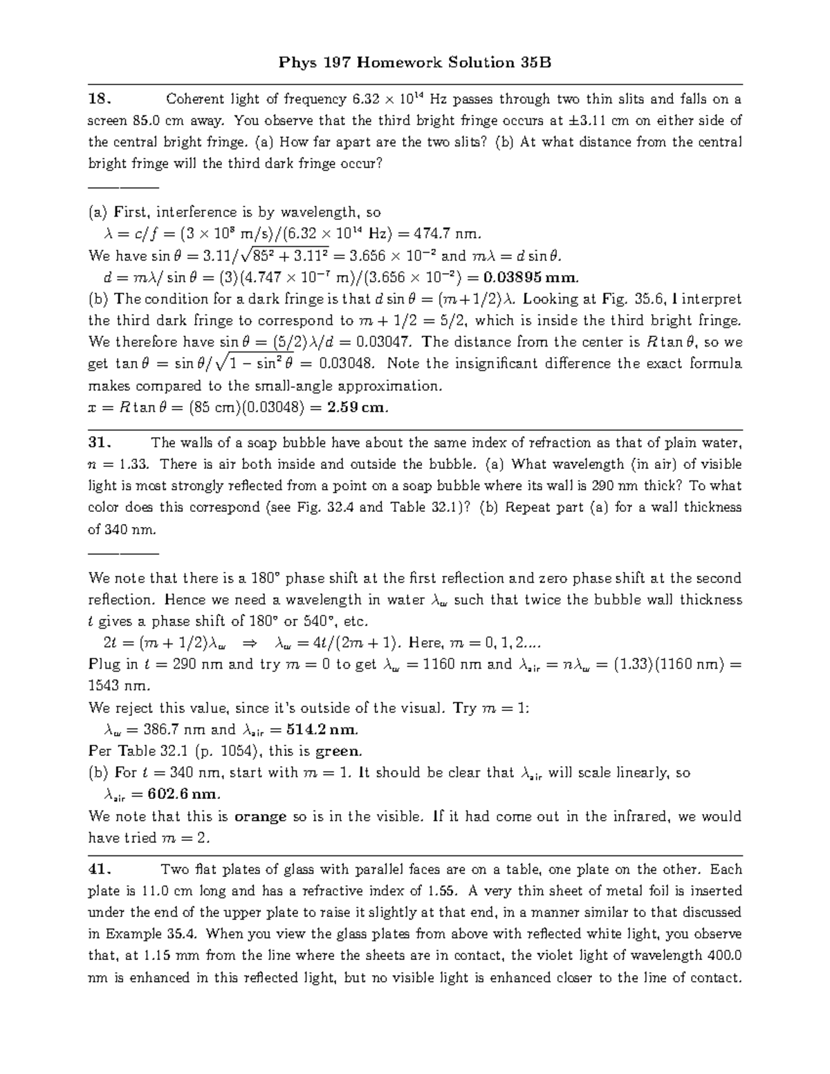 Physics Questions - Practice Materials For Midterm 2 - Phys 197 ...