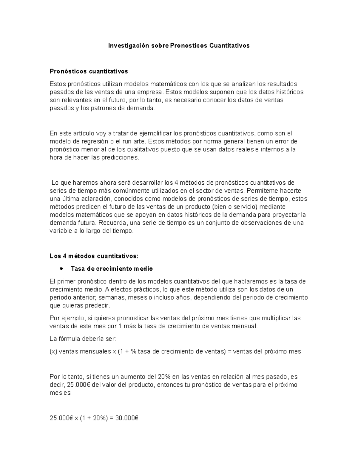 Investigación Sobre Pronosticos Cuantitativos - Investigación Sobre ...