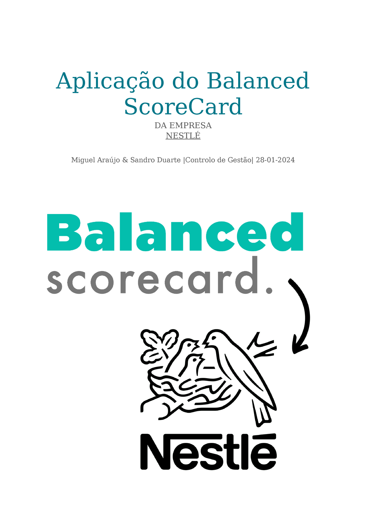 Aplicação do Balanced Score Card - Aplicação do Balanced ScoreCard DA ...