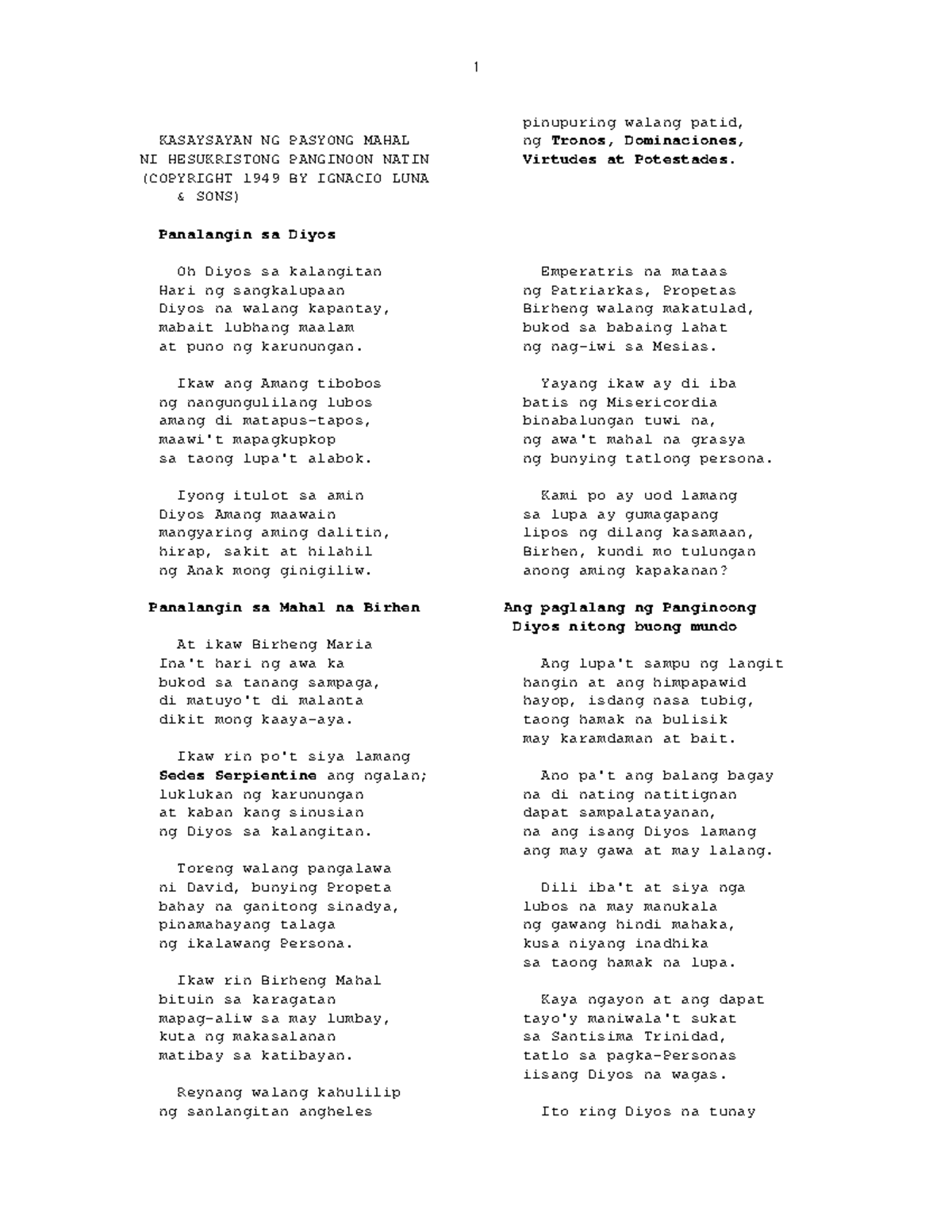 Pasyon - KASAYSAYAN NG PASYONG MAHAL NI HESUKRISTONG PANGINOON NATIN ...