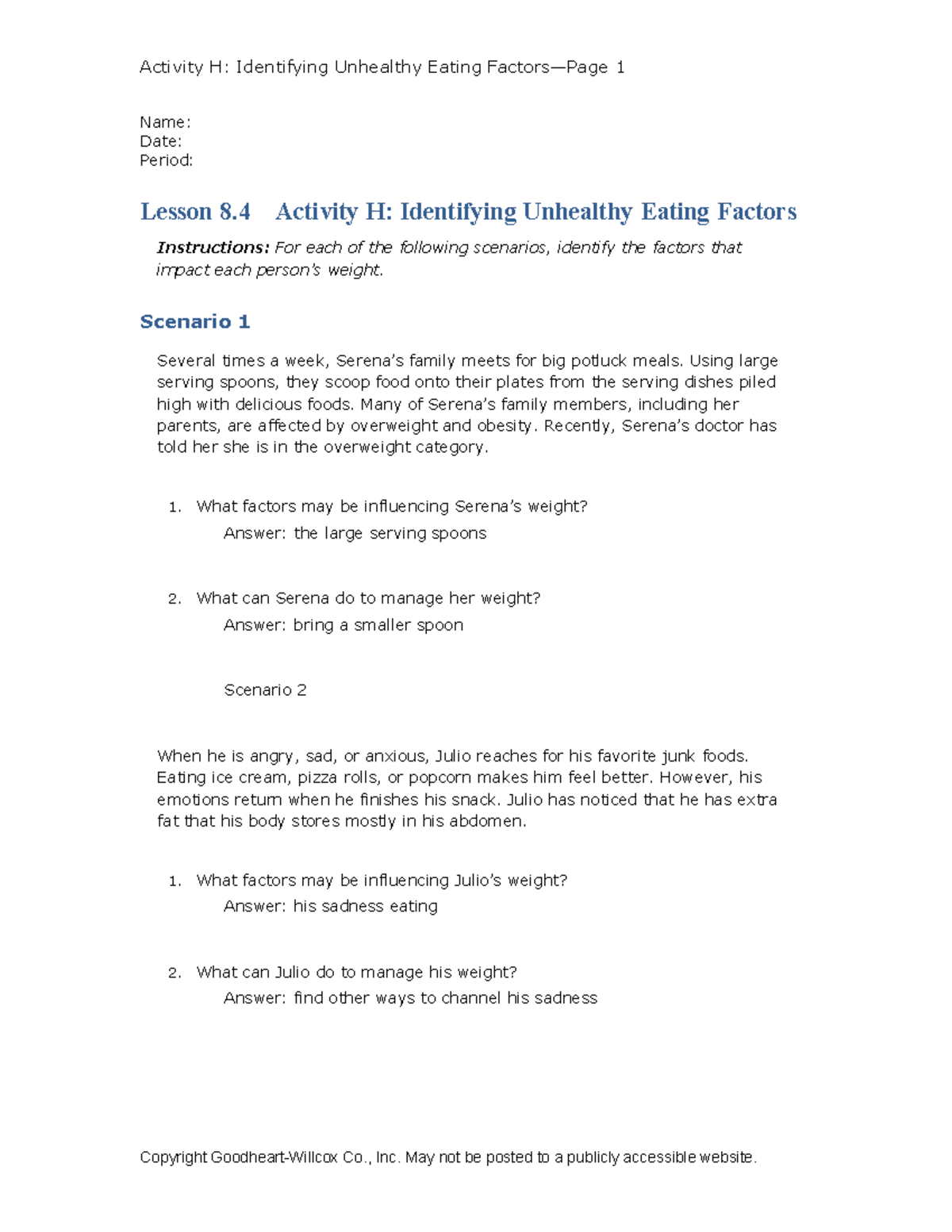 Ch08 ch08h (1) gvy - Spanish kim work - Activity H: Identifying ...