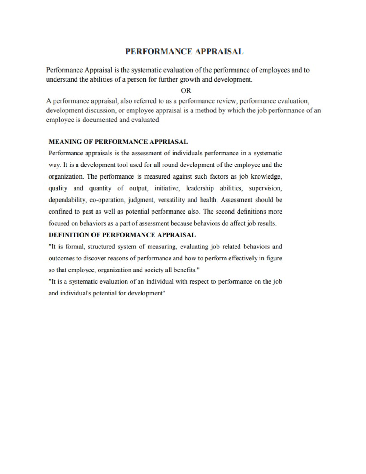 HRM Notes - Performance appraisal and Employee Engagement - ####### / 5 ...