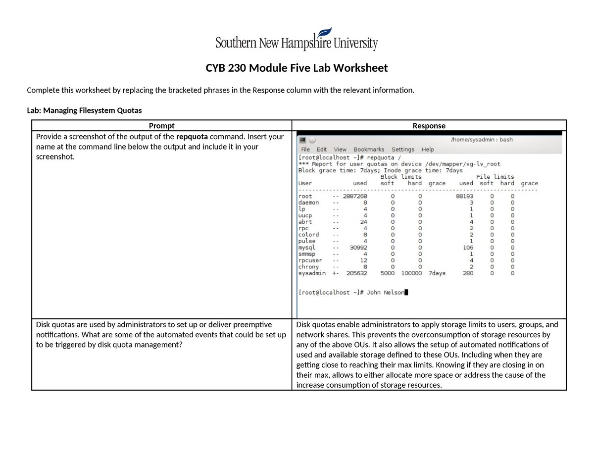 Cyb 230 Module Five Lab Worksheet John Nelson Cyb 230 Module Five Lab Worksheet Complete This 6315