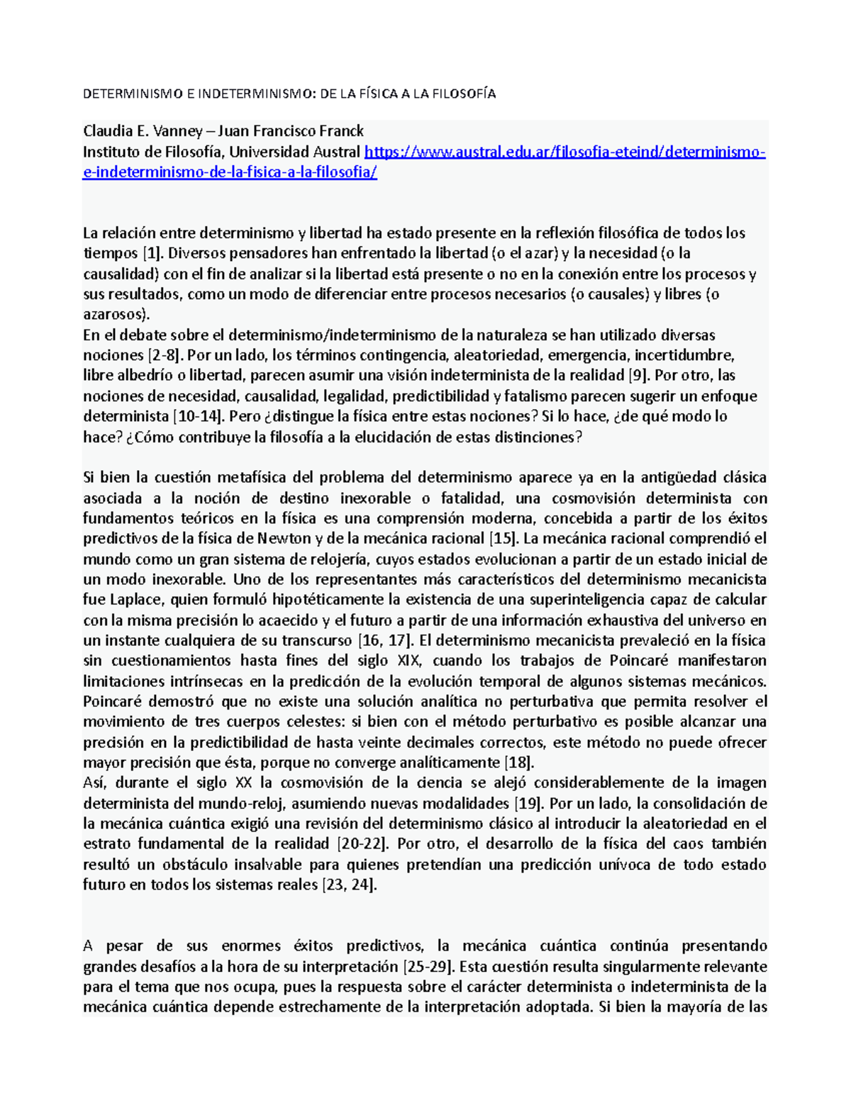 Epistemologia 2023 Determinismo E Indeterminismo - DETERMINISMO E ...