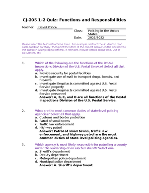 CJ 205 4-3 Quiz - Quiz For All Of Module 4 - CJ-205 4-3 Module Four ...