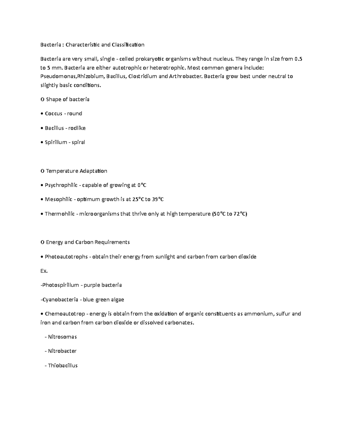 Bacteria Characteristics And Classification Doc Bacteria