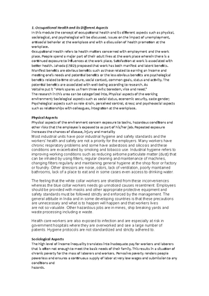 BOSH 1 - lecture notes - What is Occupational Safety and Health (OSH ...