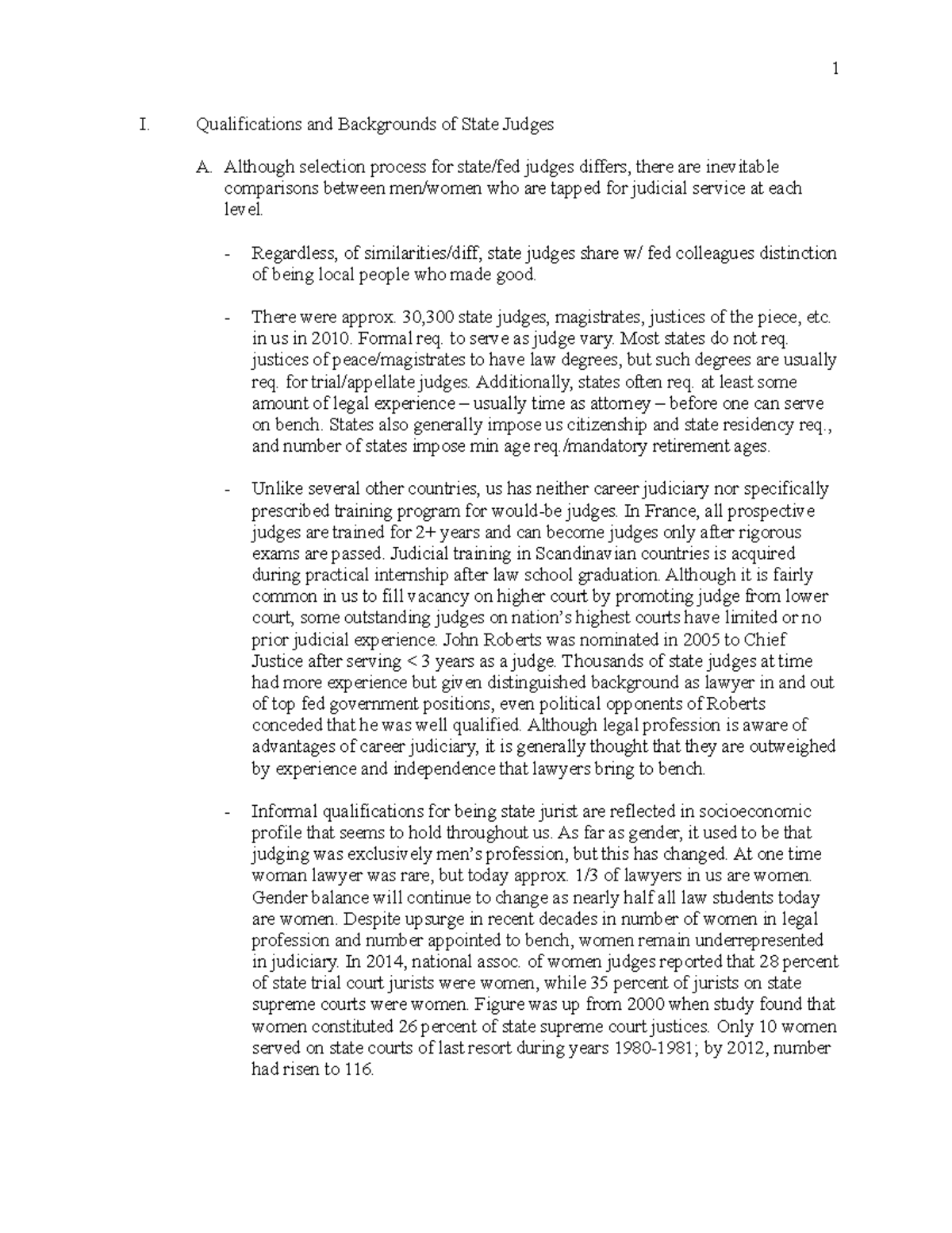 Chapter 5 Judicial Process - 1 I. Qualifications and Backgrounds of ...