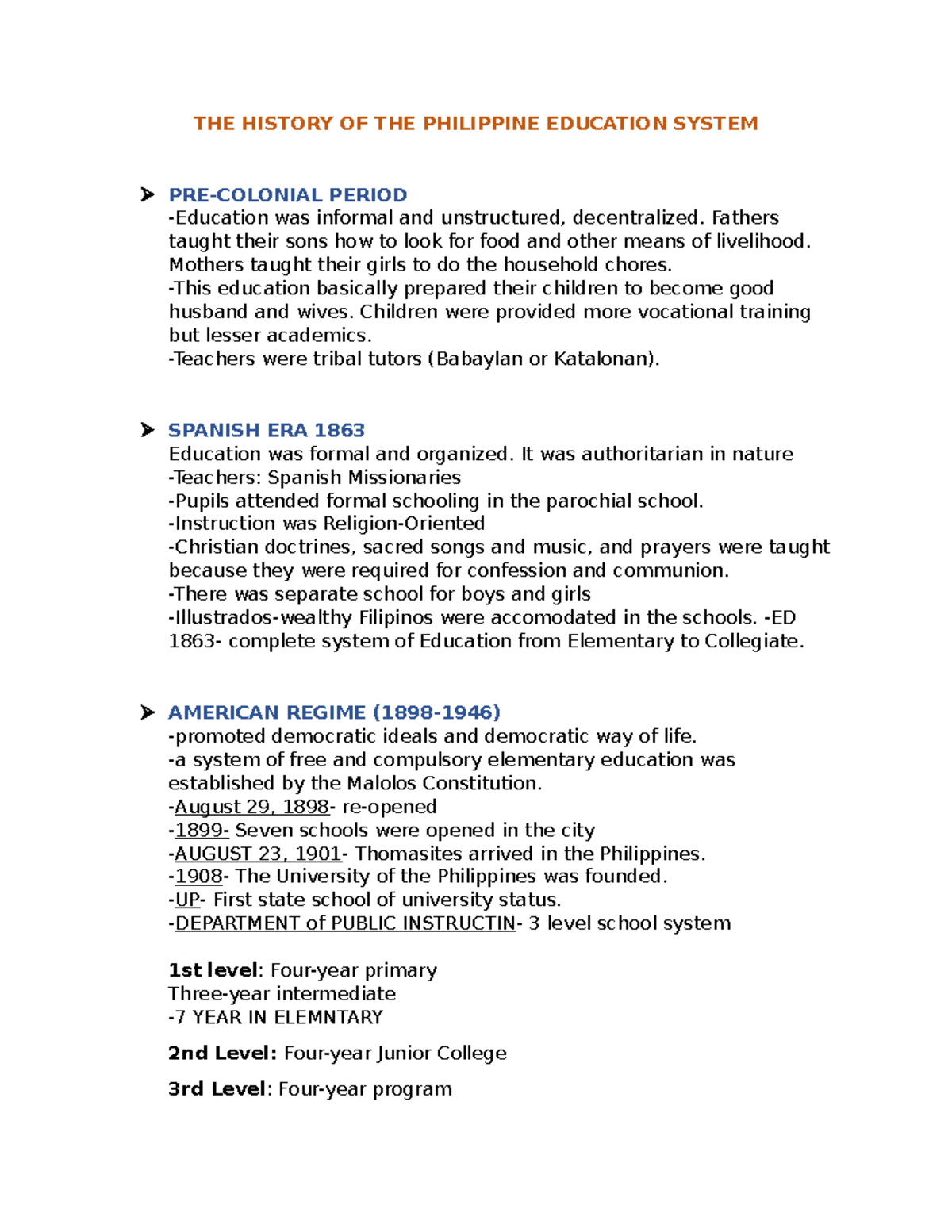THE History OF THE Philippine Education System - THE HISTORY OF THE ...