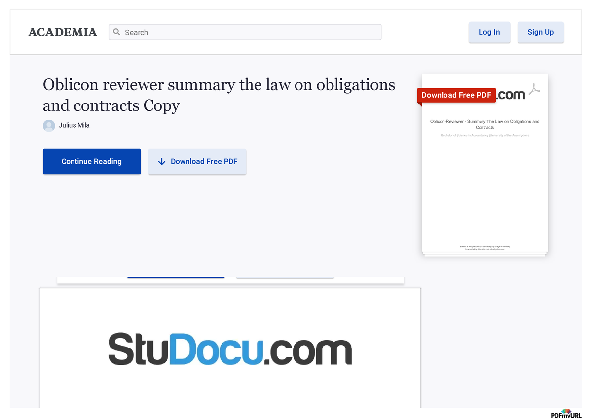 Www Academia Edu 42232329 Oblicon Reviewer Summary The Law On ...