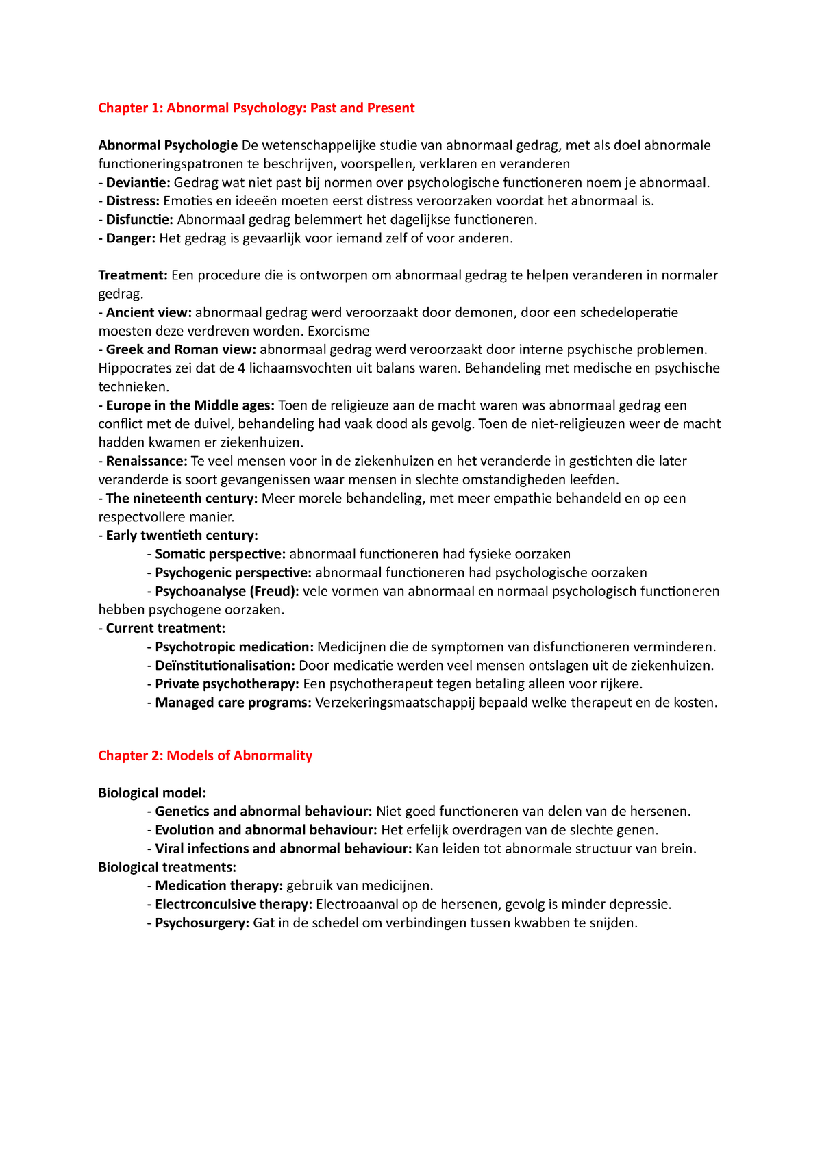 Psychopathologie begrippen - Chapter 1 Abnormal Psychology Past and Present Abnormal Psychologie foto