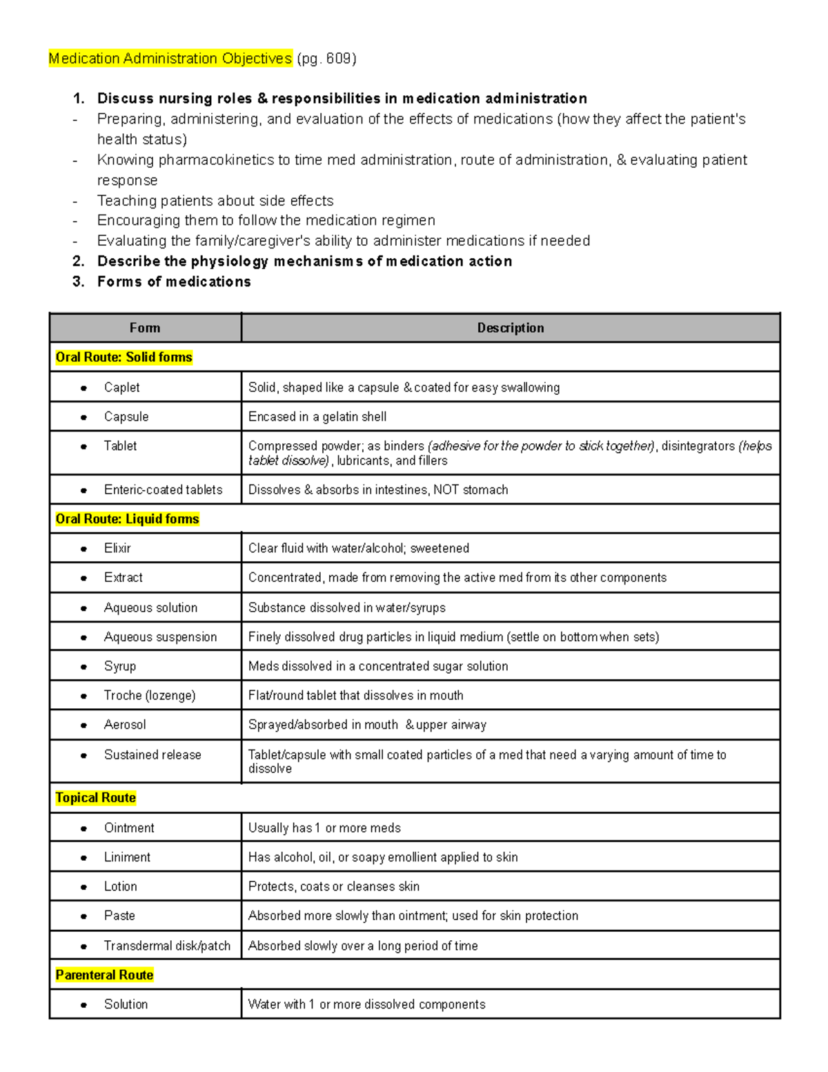 Medication Administration - 609) 1. Discuss Nursing Roles &Amp;  Responsibilities In Medication - Studocu