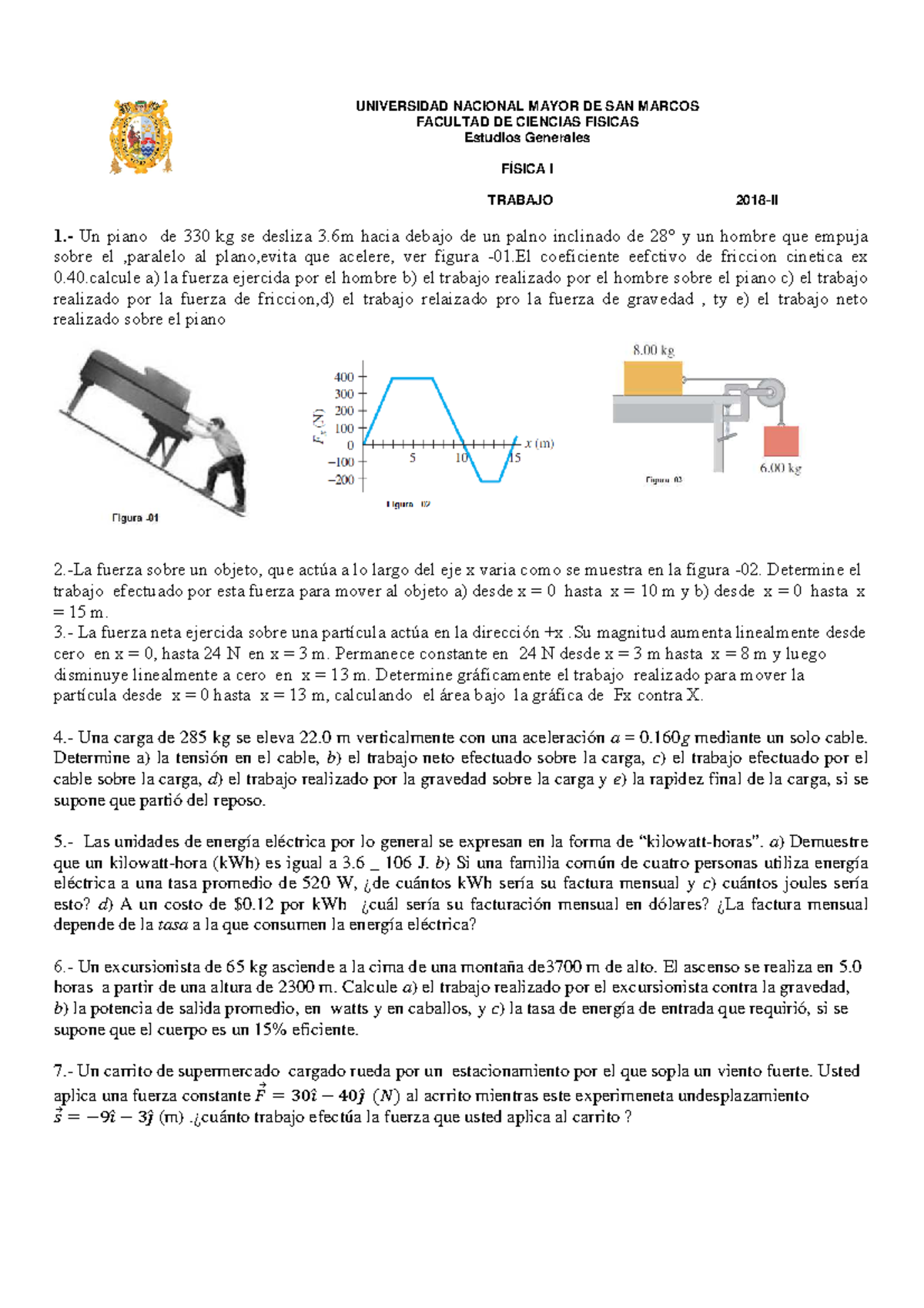 Ejercicios - Trabajo - UNIVERSIDAD NACIONAL MAYOR DE SAN MARCOS ...