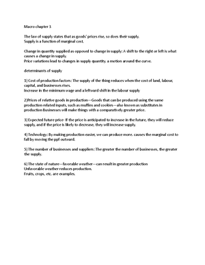 Econ notes - Ch 3 A competitive market has many buyers and sellers of ...
