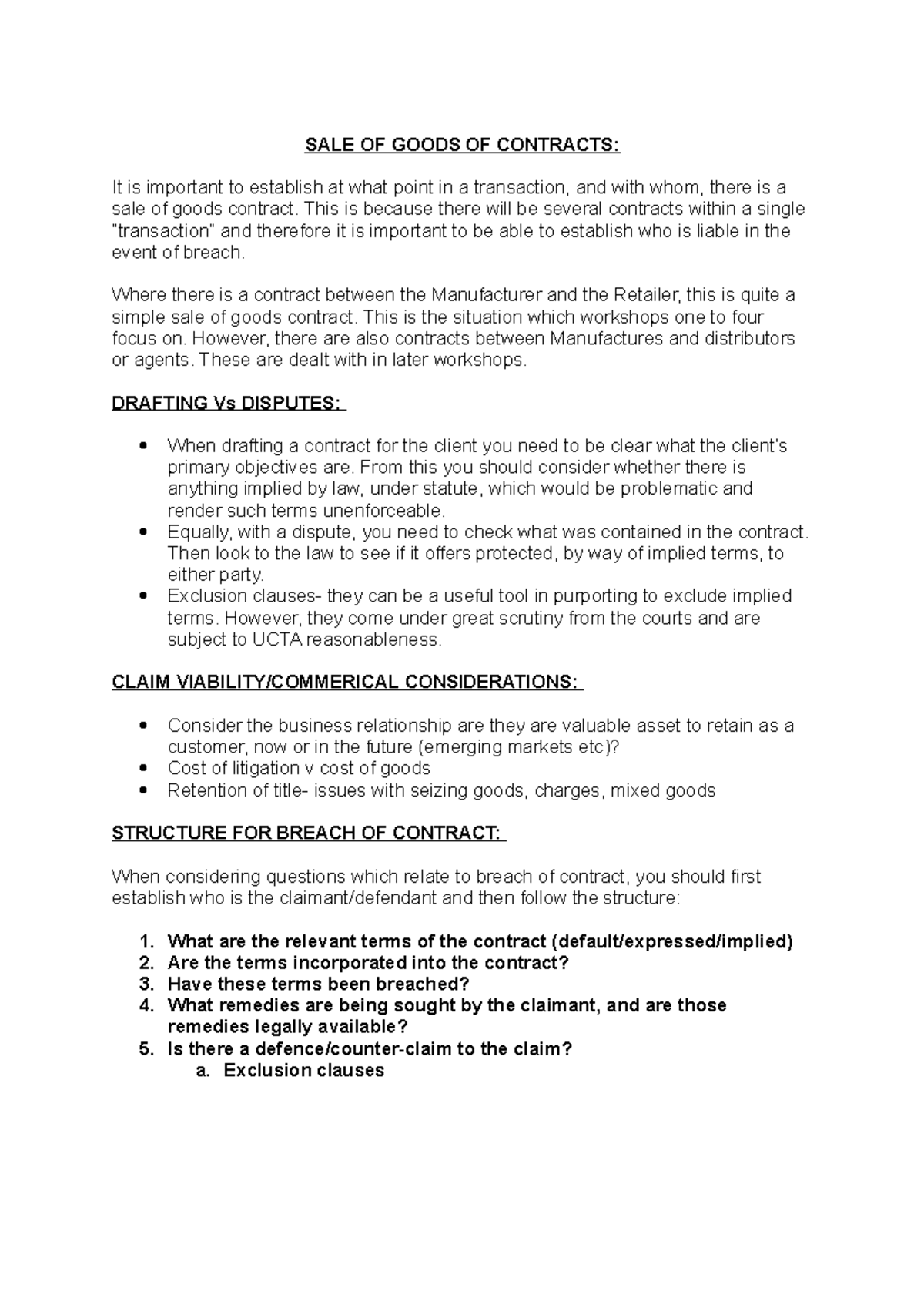 1-4 Revision - COMMErCIAL LAW - SALE OF GOODS OF CONTRACTS: It is ...