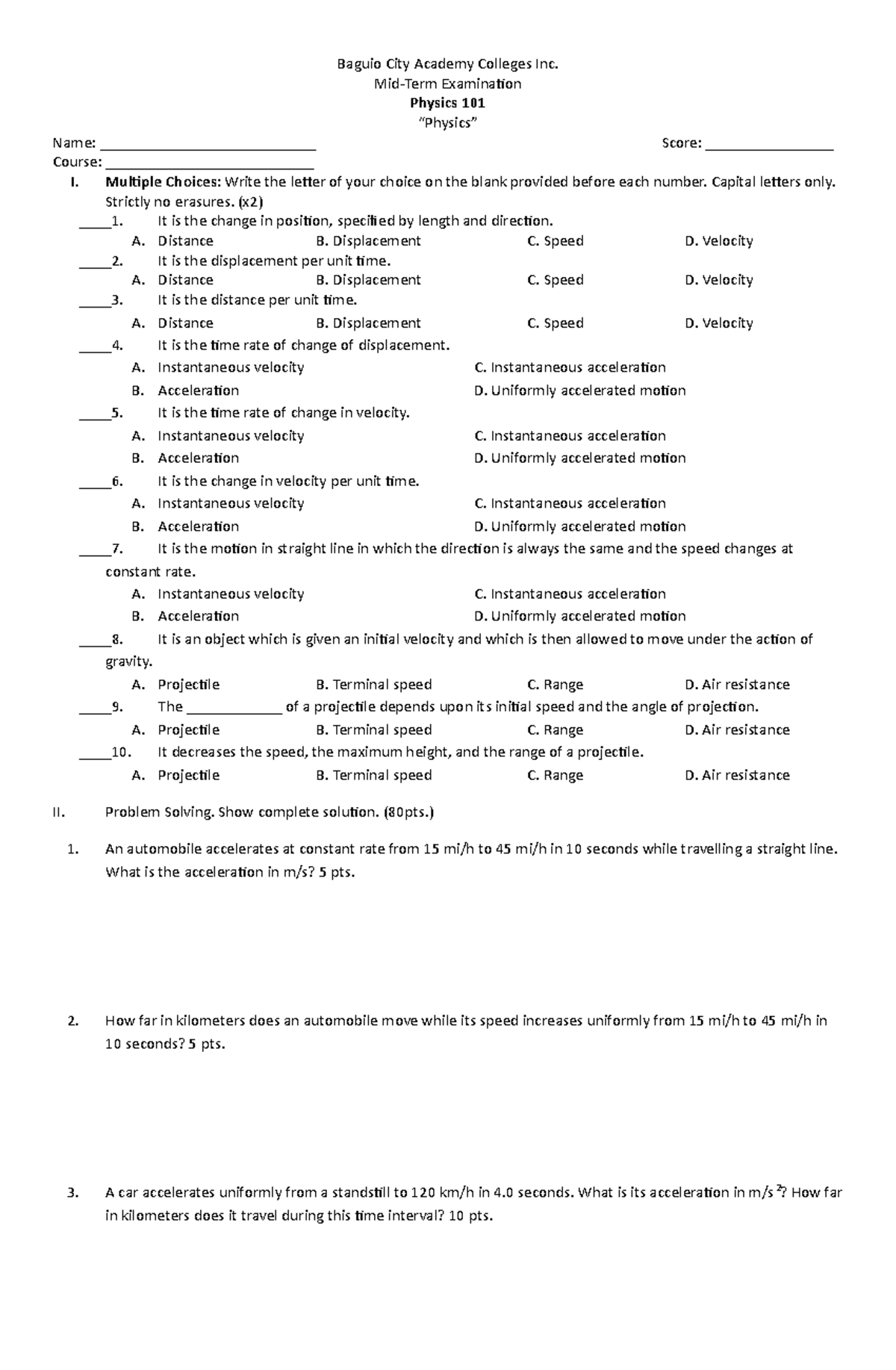 Midterm-2014 - nadgds - Baguio City Academy Colleges Inc. Mid-Term ...