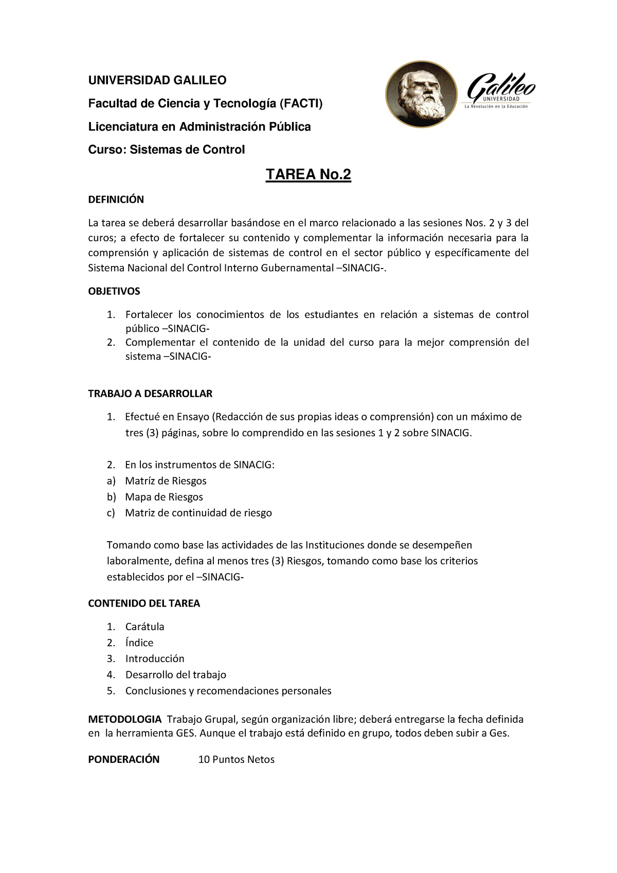 52160373 Tarea 2 Administración Universidad Galileo Facultad De Ciencia Y Tecnología Facti 