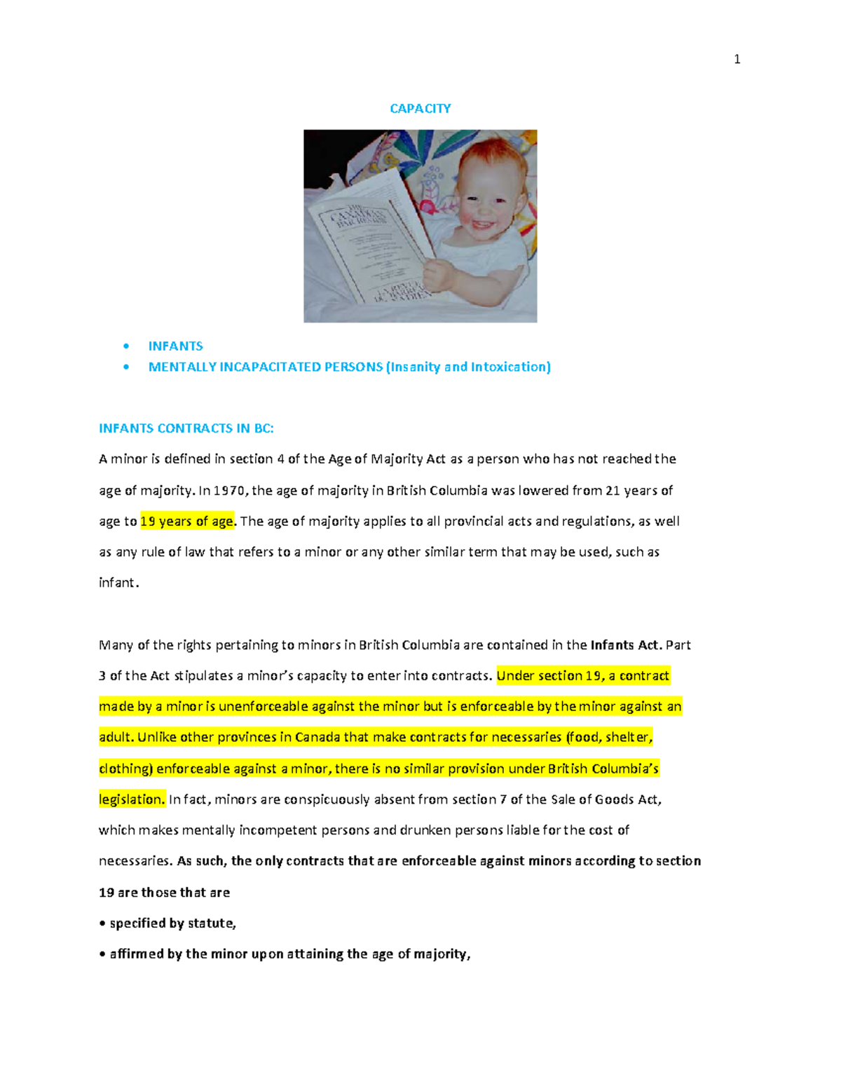 Comm 393 Week 3 July 20 Materials Capacity Capacity • Infants