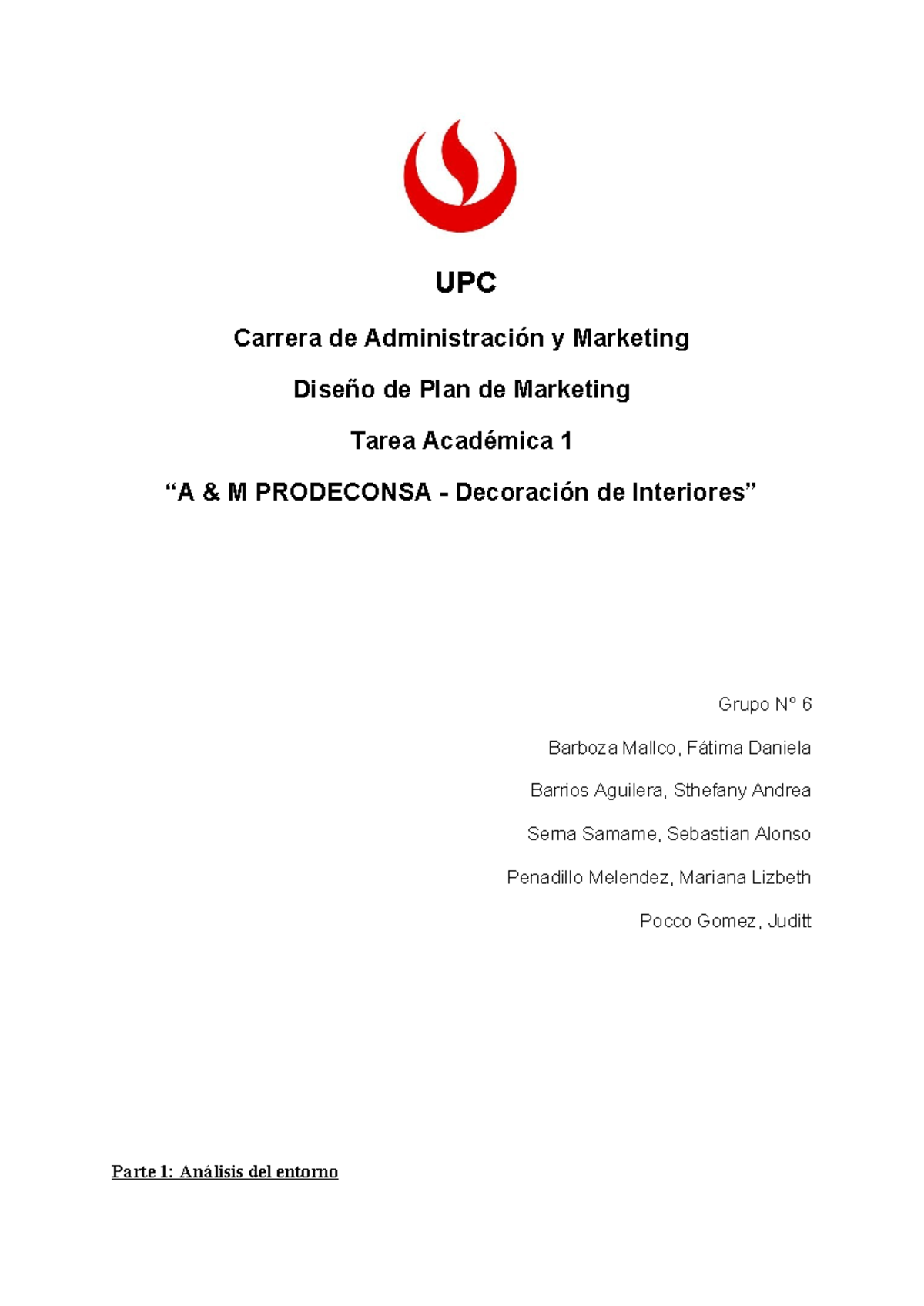 Grupo 6 - Ficha 1 - UPC Carrera de Administración y Marketing Diseño de ...