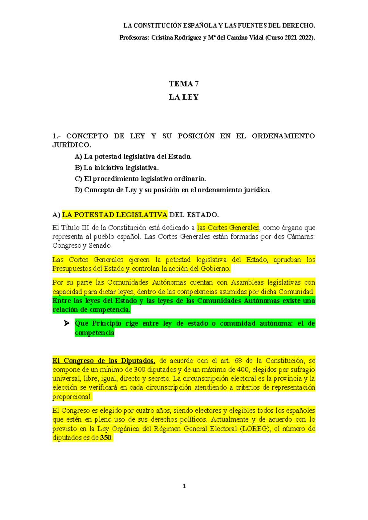 Copia de TEMA 7-LA LEY - ……….. - Profesoras: Cristina Rodriguez y Mª ...