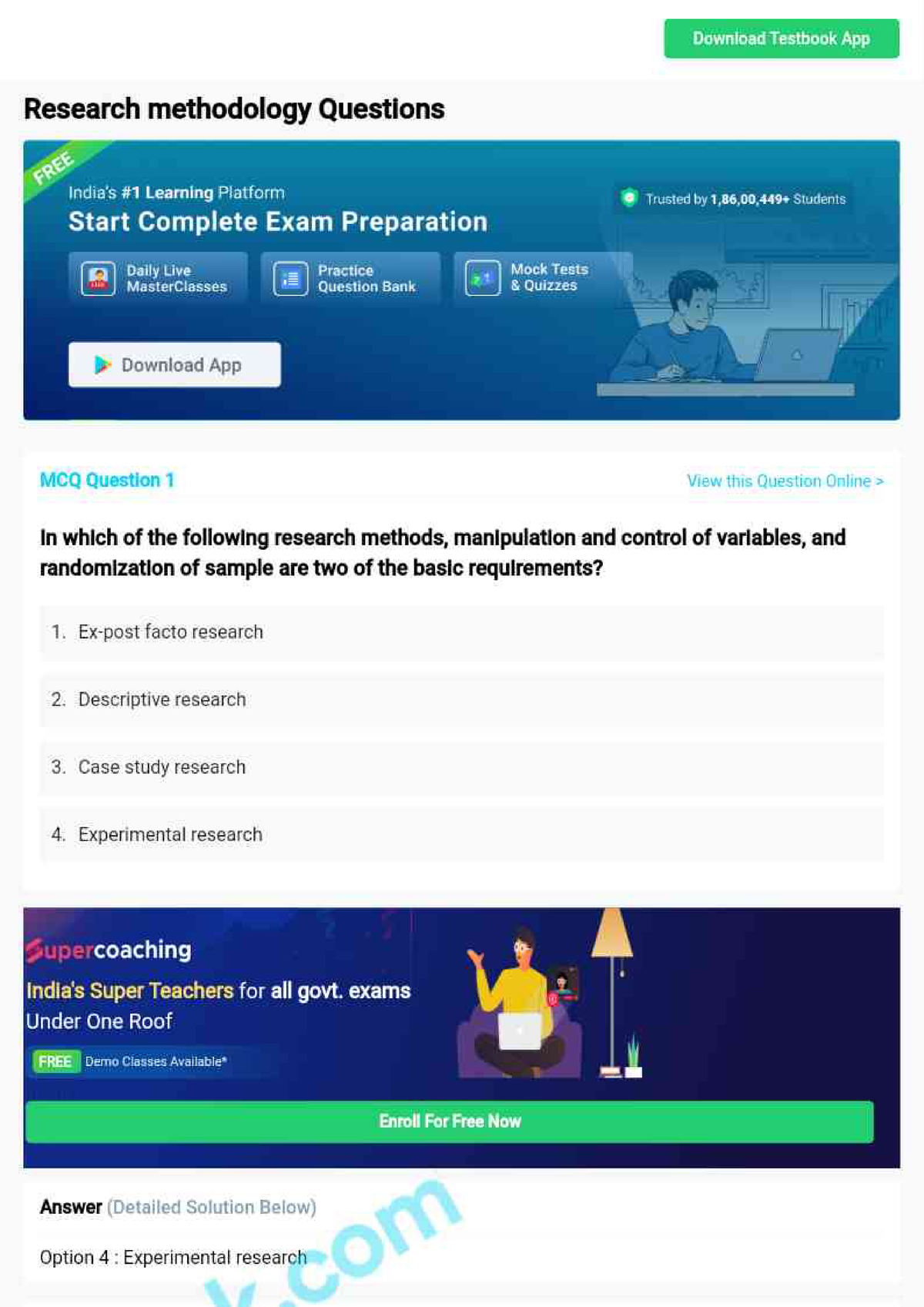 a research problem should be mcq