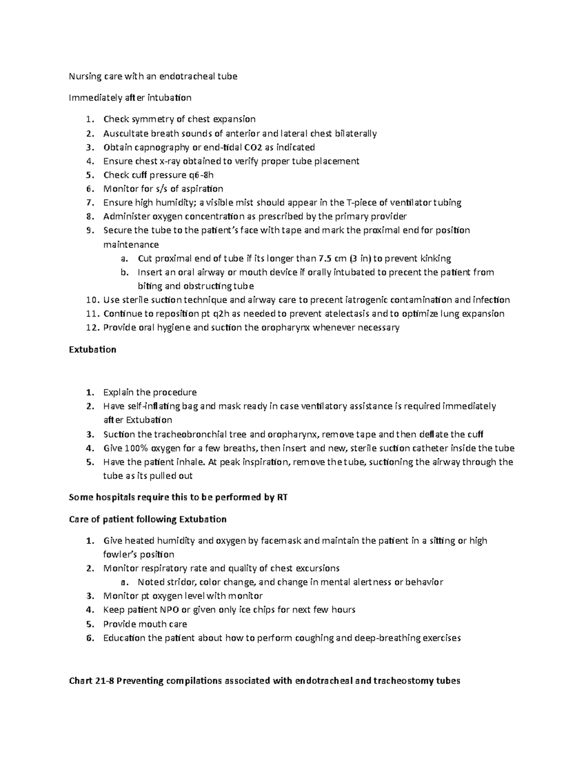 Ventilator - lectures notes - Nursing care with an endotracheal tube ...