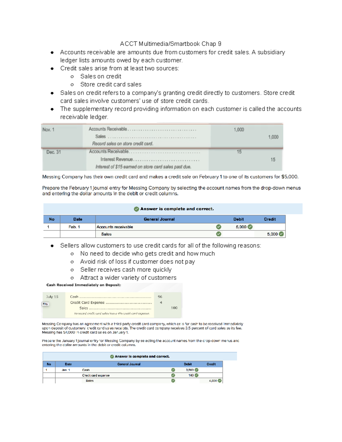 ACCT Multimedia Smartbook Chap 9 A Subsidiary Ledger Lists Amounts 