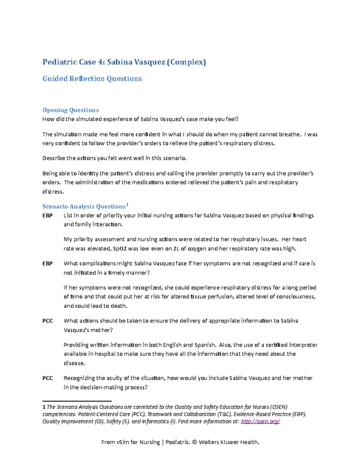 Guided Reflections - Virtual simulation paperwork to get you through ...