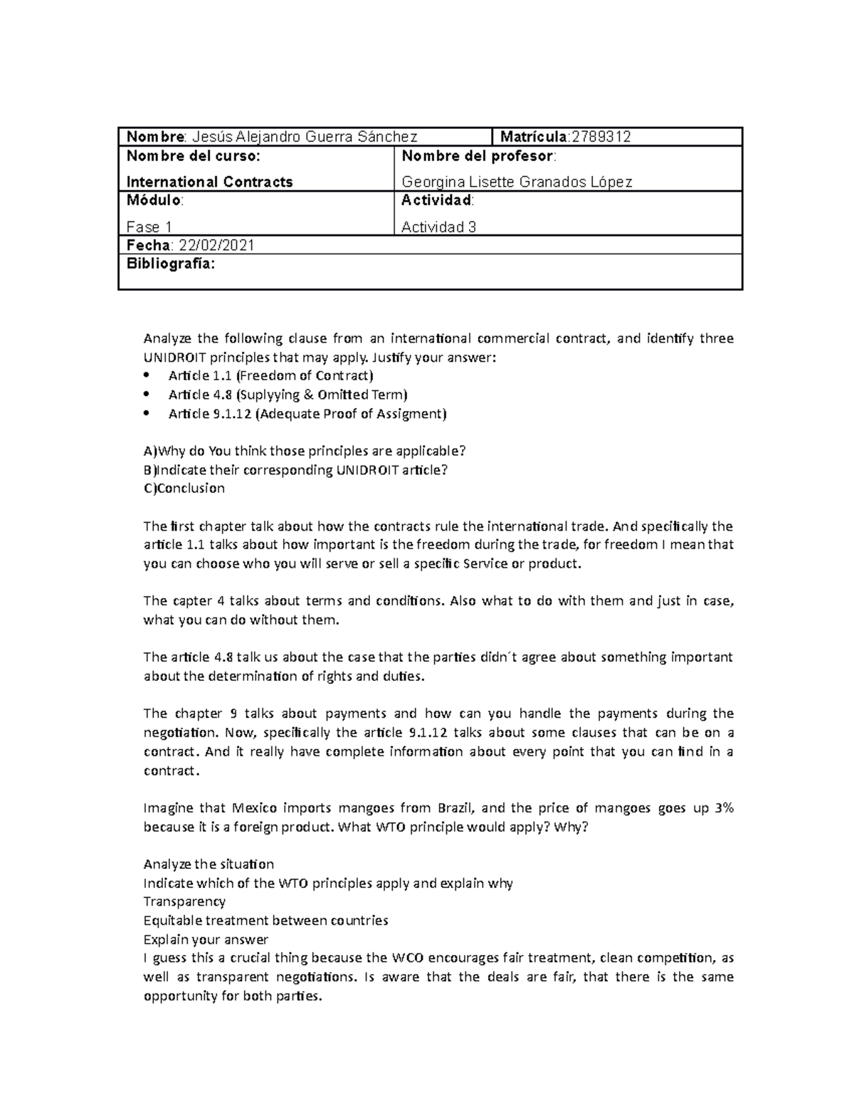 Activity 3- International Contracts - Nombre : Jesús Alejandro Guerra ...