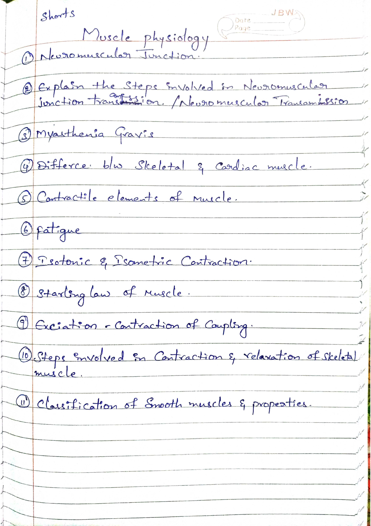 essay questions on muscle physiology