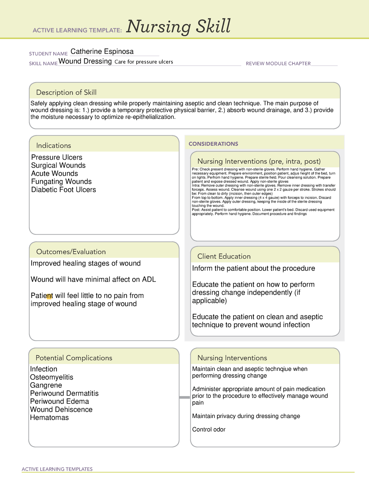 Pressure Injury Wounds And Wound Management Ati Template