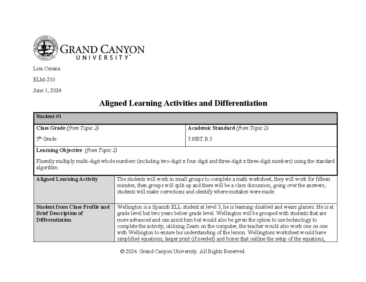 ELM210DT5Aligned Activities and Differentiation.Lisa Cesana Lisa