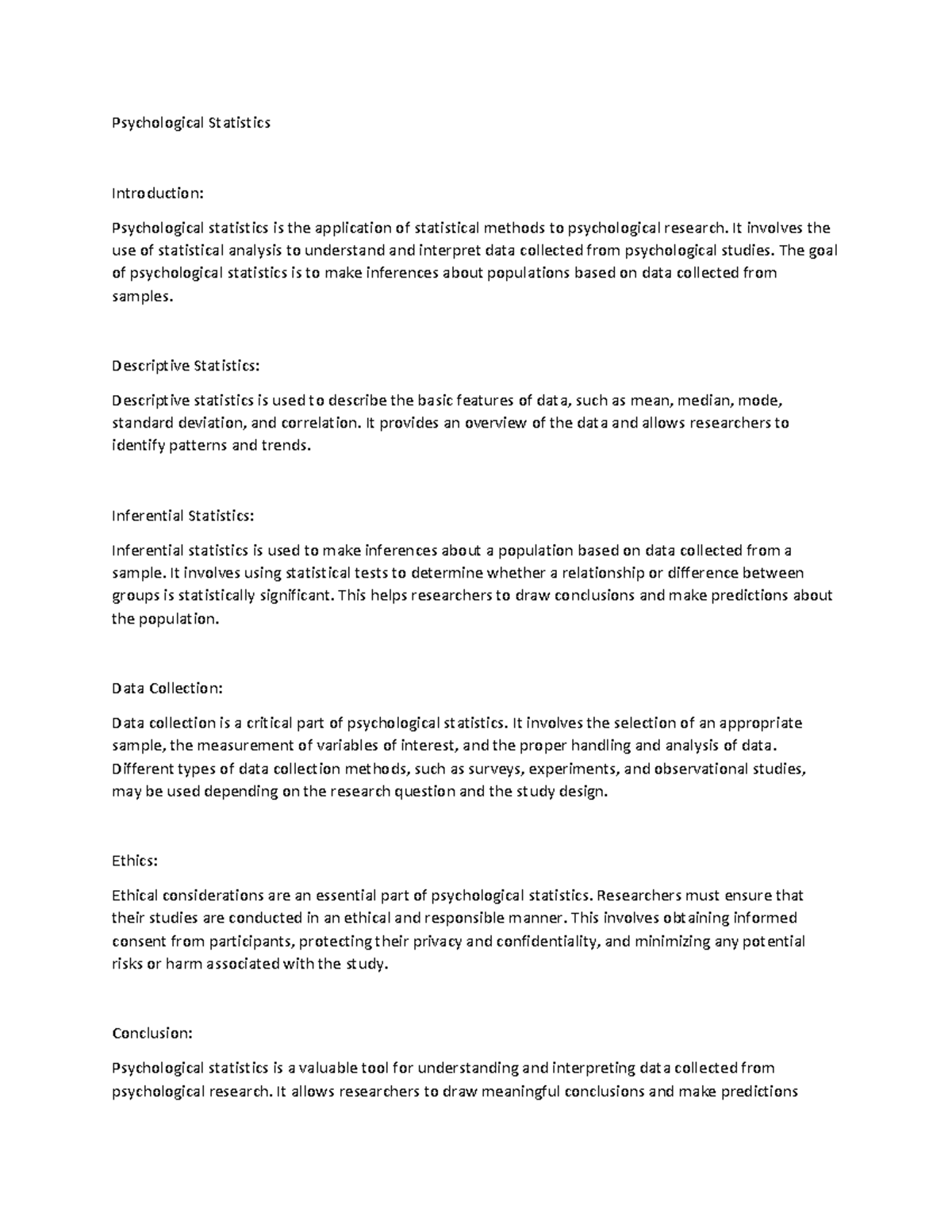 An Introduction To Psychological Statistics Psychological Statistics An Introduction To Psychological Statistics Psychological Statistics