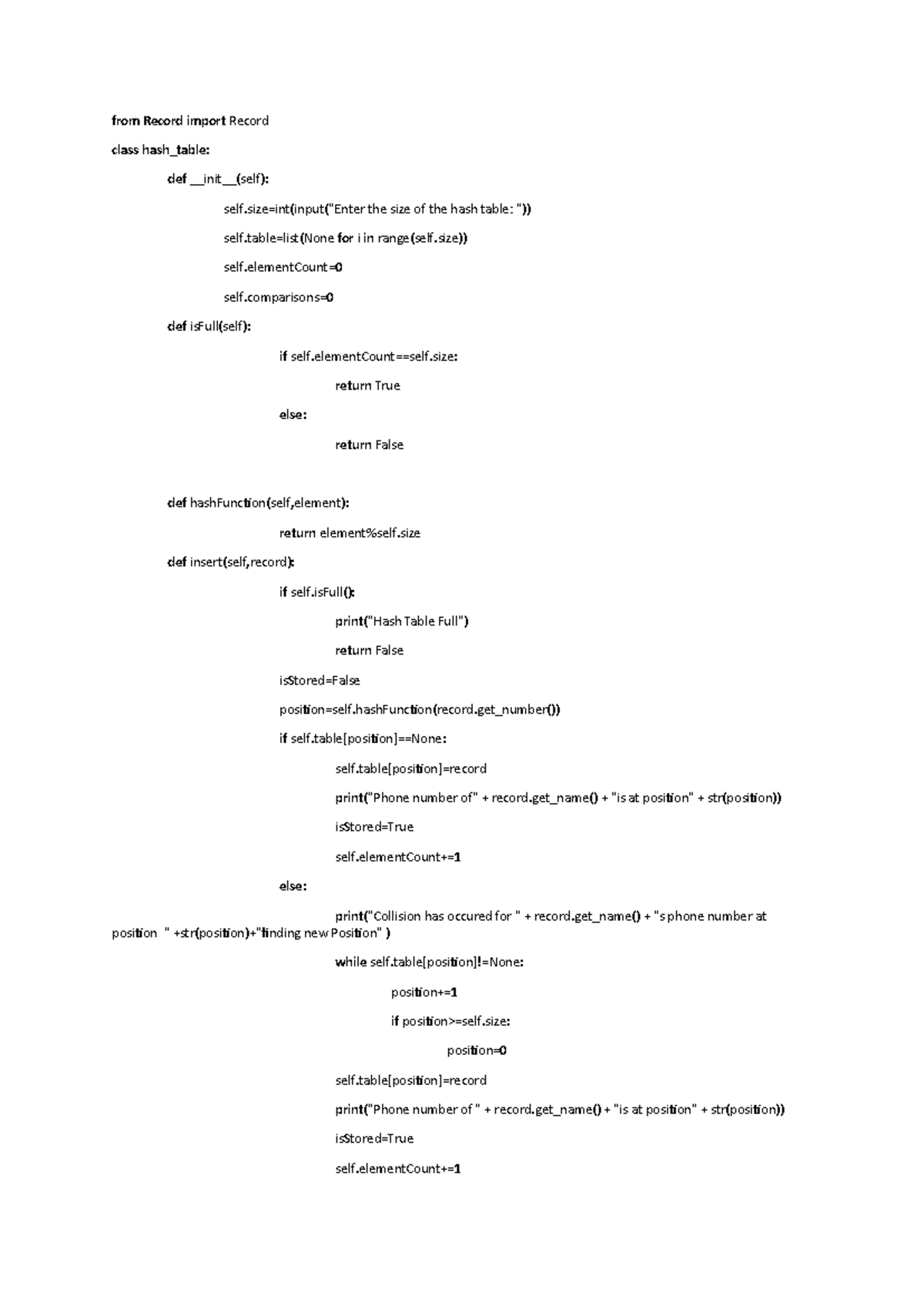 Dsa1 - Summary Jean Piaget - from Record import Record class hash_table ...