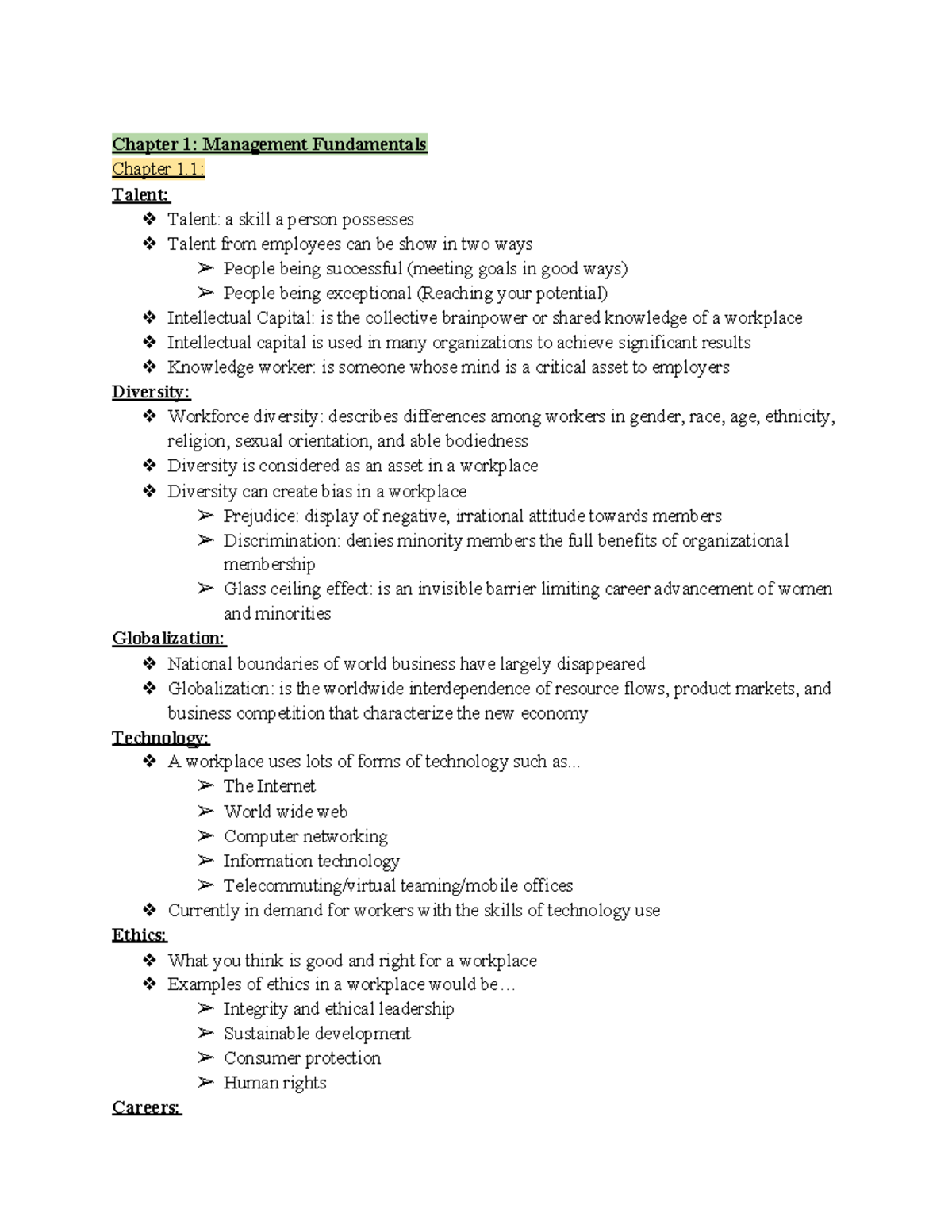 Adms 1000 Chapter 1 - Lecture notes 1 - Chapter 1: Management ...