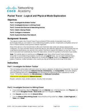 1.0.5 Packet Tracer - Logical and Physical Mode Exploration ...