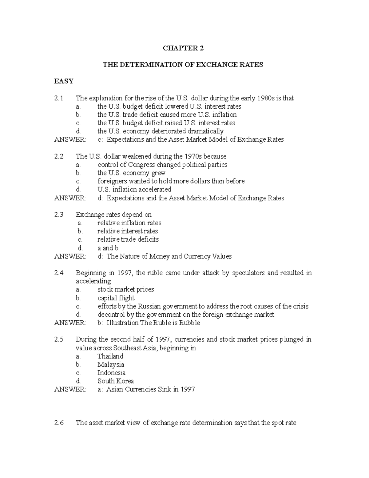 Ch02 - multinational finance - CHAPTER 2 THE DETERMINATION OF EXCHANGE ...