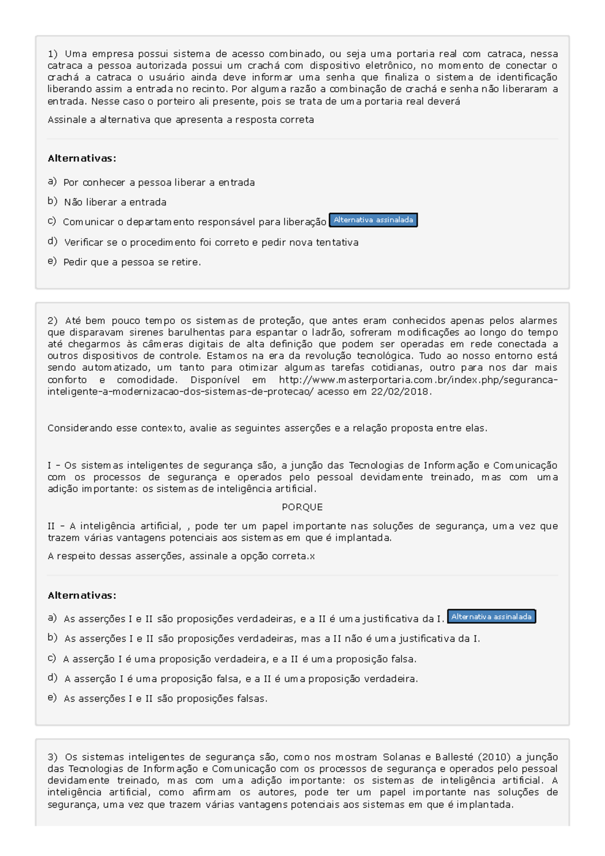 Av - Subst. 2 - Tecnologias Aplicadas Ao Sistema De Segurança - A) B) C ...