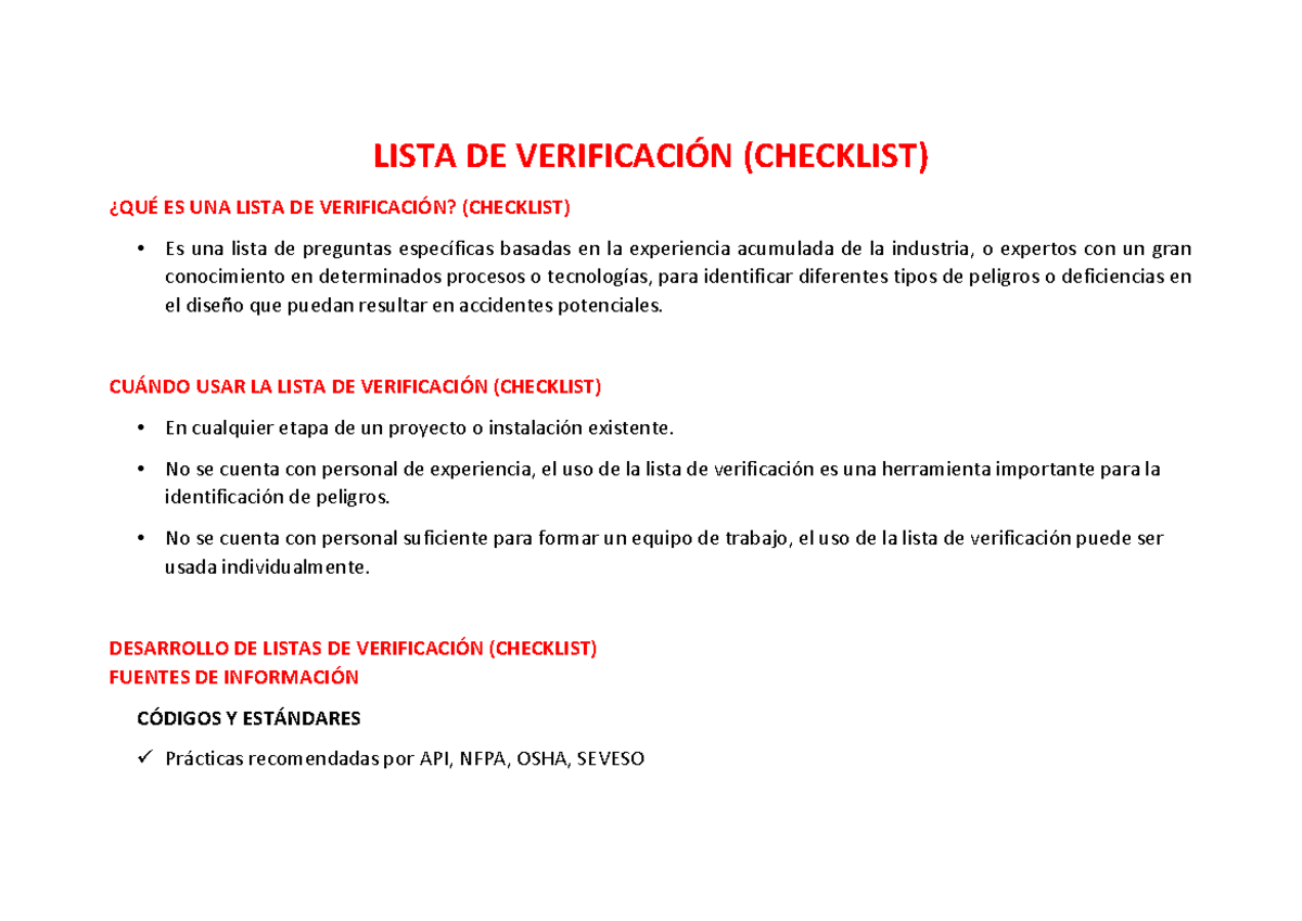 Hazop 2 Merged - Buena Info - LISTA DE VERIFICACI”N (CHECKLIST) øQU ...