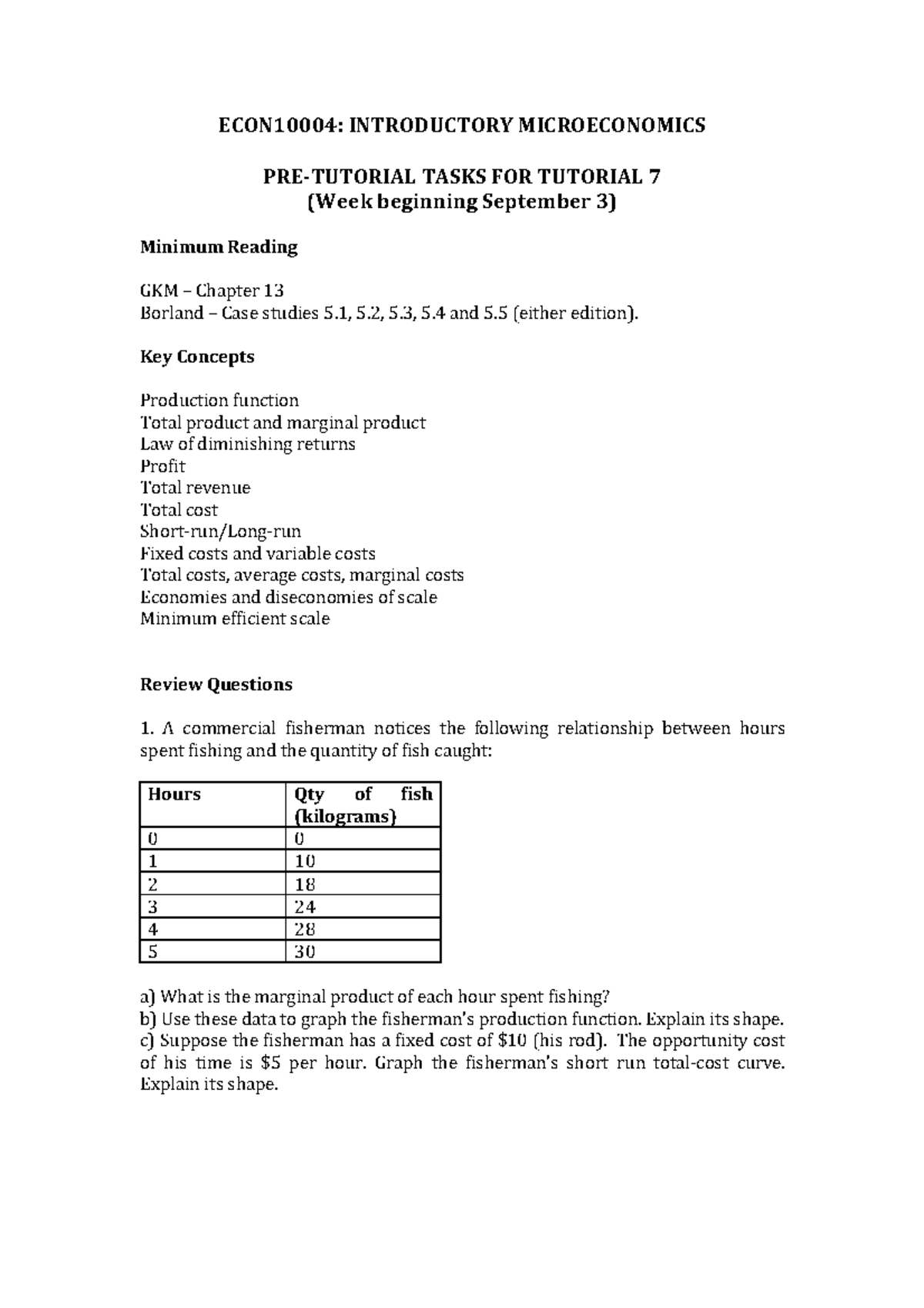 W7 Pre Tute - ECON10004: INTRODUCTORY MICROECONOMICS PRE-TUTORIAL TASKS ...