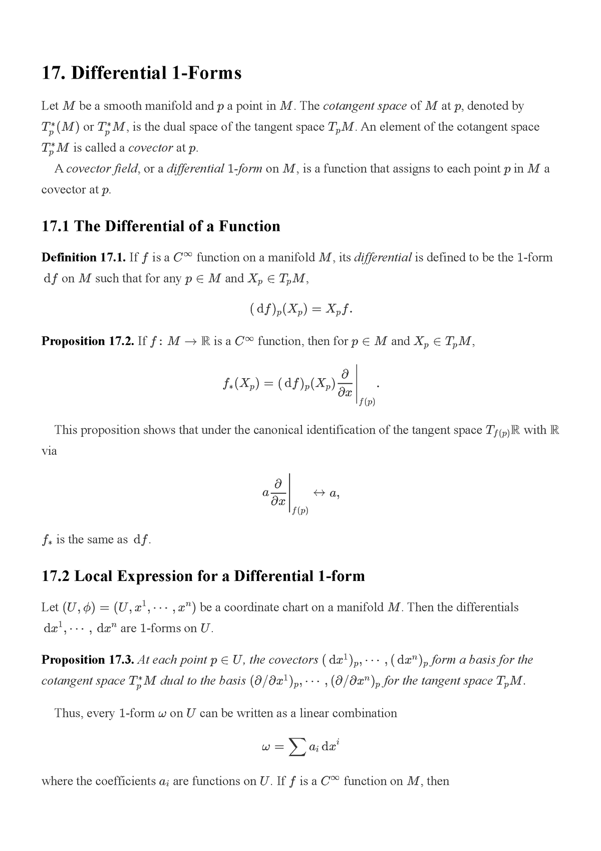 17 Differential 1Forms Differential Geometry, Mathematics Studocu