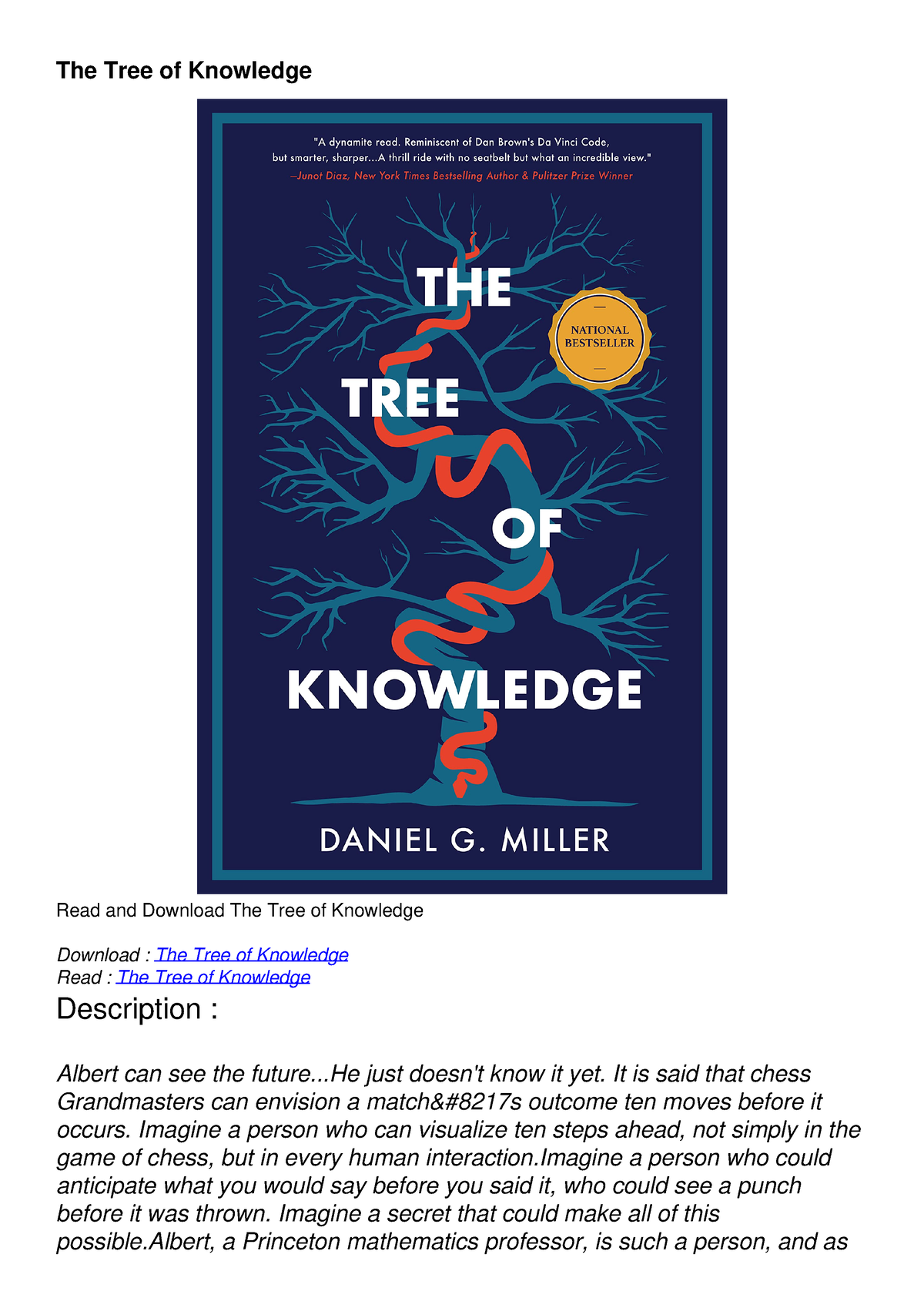 PDf The Tree Of Knowledge Download - The Tree Of Knowledge Read And ...