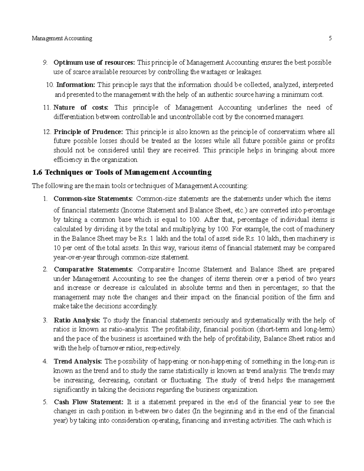 Management Accounting lecture notes - Management Accounting 5 Optimum ...