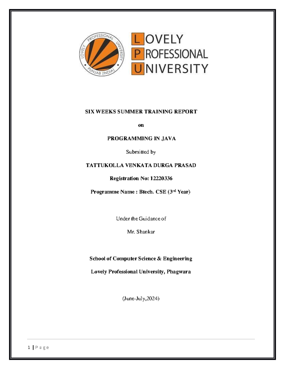 Sodapdf-converted - all the best - SIX WEEKS SUMMER TRAINING REPORT on ...