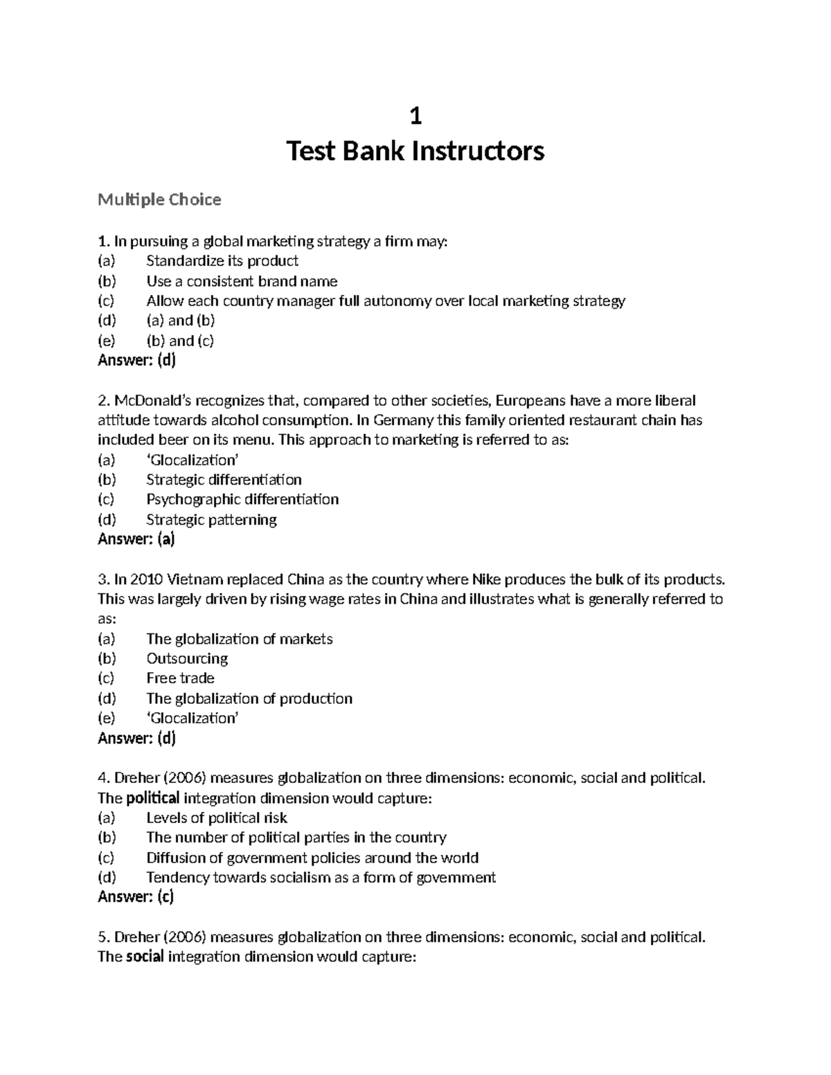 GMS522 Test Bank Official Chapters 1 - 15 - 1 Test Bank Instructors ...