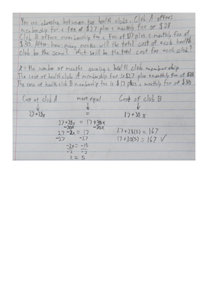 1.2a Linear Equations Notes - 1 Linear Equations Definition of a Linear ...