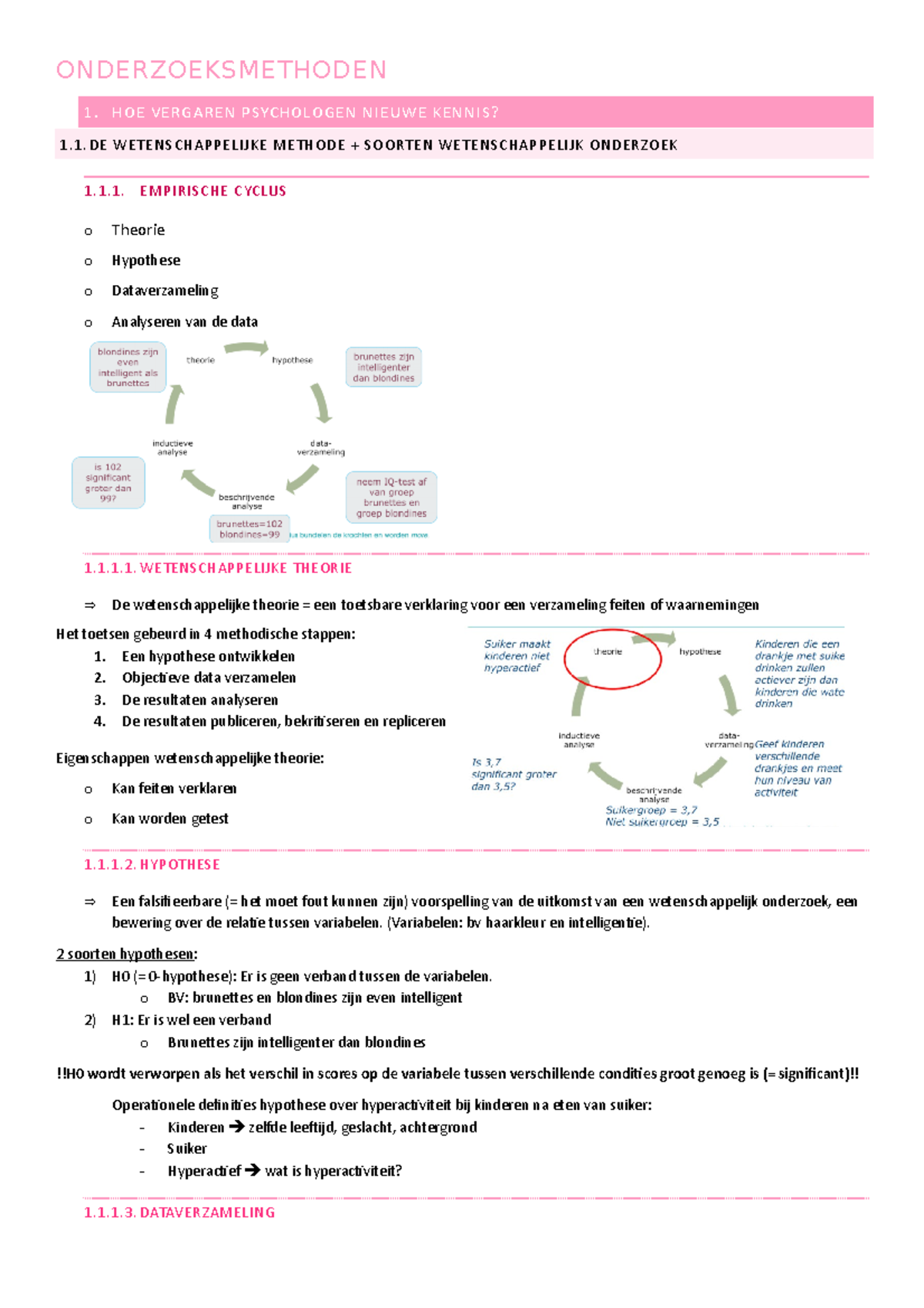 Algemene Psychologie 2019 - ONDERZOEKSMETHODEN 1. HOE VERGAR EN PSYCH ...